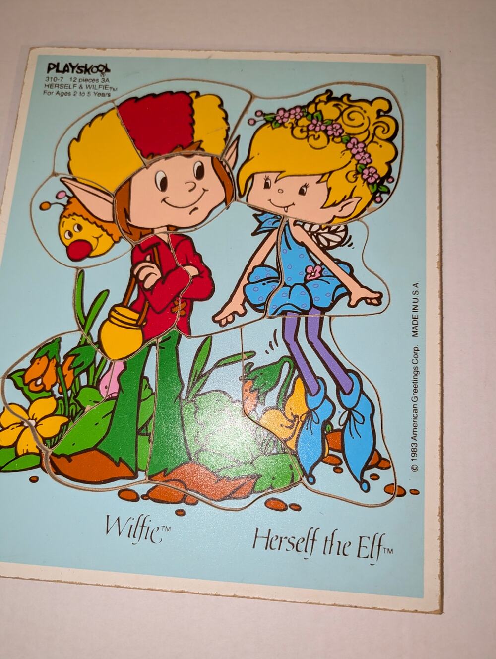 Vtg 1983 HERSELF THE ELF & WILFIE Tray Puzzle Playskool American Greetings